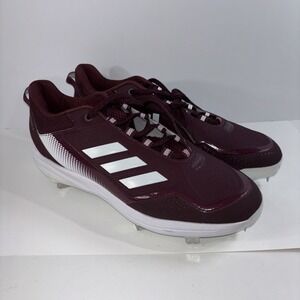 Adidas Icon 7 Mens Metal Baseball Cleats Burgundy Red White FZ1555 NEW Size 13